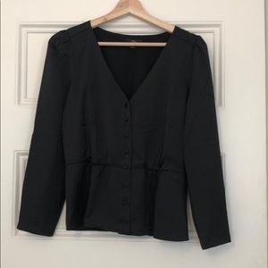 J. Crew NWOT black peplum top size 4
